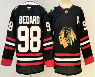 Youth Chicago Blackhawks #98 Connor Bedard Black Authentic Jersey