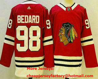 Youth Chicago Blackhawks #98 Connor Bedard Red Authentic Jersey