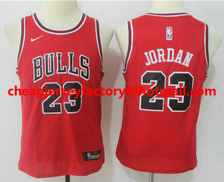 Youth Chicago Bulls #23 Michael Jordan Red 2017-2018 Nike Swingman Stitched NBA Jersey