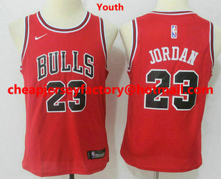 Youth Chicago Bulls #23 Michael Jordan Red 2017-2018 Nike Swingman Stitched NBA Jersey