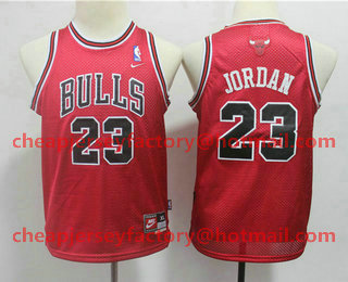Youth Chicago Bulls #23 Michael Jordan Red With Bulls Jersey