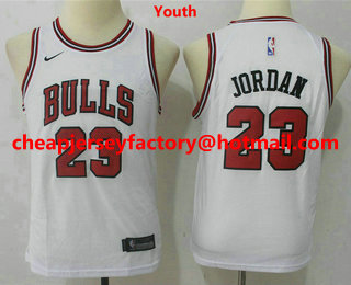 Youth Chicago Bulls #23 Michael Jordan White 2017-2018 Nike Swingman Stitched NBA Jersey