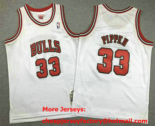 Youth Chicago Bulls #33 Scottie Pippen White 1997 Throwback Swingman Jersey