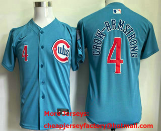 Youth Chicago Cubs #4 Pete Crow Armstrong Baby Blue Limited Jersey