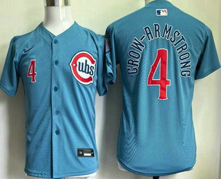 Youth Chicago Cubs #4 Pete Crow Armstrong Light Blue Limited Jersey