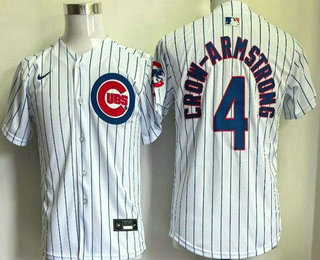 Youth Chicago Cubs #4 Pete Crow Armstrong White Limited Jersey