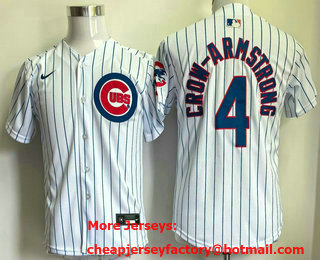 Youth Chicago Cubs #4 Pete Crow Armstrong White Limited Jersey