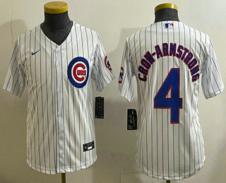 Youth Chicago Cubs #4 Pete Crow Armstrong White Limited Stitched Jersey