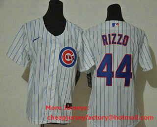 Youth Chicago Cubs #44 Anthony Rizzo White Stitched MLB Cool Base Nike Jersey