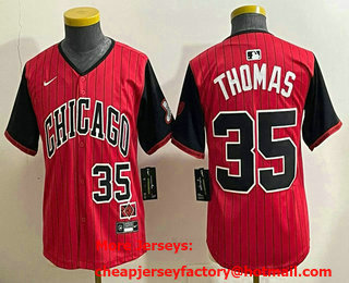 Youth Chicago White Sox #35 Frank Thomas Red 2025 City Connect Limited Jersey