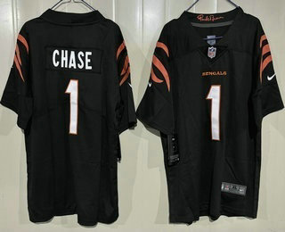 Youth Cincinnati Bengals #1 JaMarr Chase Limited Black Vapor Jersey