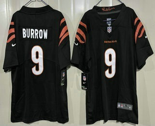 Youth Cincinnati Bengals #9 Joe Burrow Limited Black Vapor Jersey