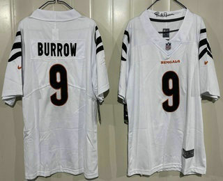 Youth Cincinnati Bengals #9 Joe Burrow Limited White Vapor Jersey