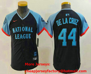 Youth Cincinnati Reds #44 Elly De La Cruz Navy 2024 All Star Limited Stitched Jersey