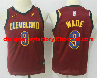 Youth Cleveland Cavaliers #9 Dwyane Wade Red 2017-2018 Nike Swingman Goodyear Stitched NBA Jersey