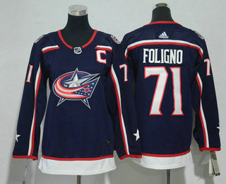 Youth Columbus Blue Jackets #71 Nick Foligno Navy Blue 2017-2018 Hockey Stitched NHL Jersey