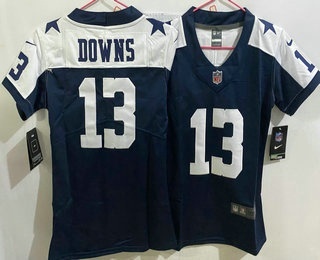 Youth Dallas Cowboys #13 Caleb Downs Limited Navy Alternate Vapor Jersey