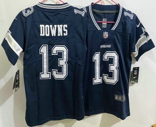 Youth Dallas Cowboys #13 Caleb Downs Limited Navy Vapor Jersey