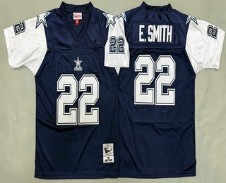Youth Dallas Cowboys #22 Emmitt Smith Navy 1995 Throwback Jersey