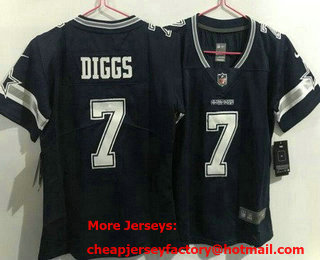 Youth Dallas Cowboys #7 Trevon Diggs Limited Navy Vapor Jersey