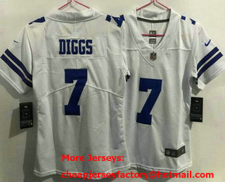 Youth Dallas Cowboys #7 Trevon Diggs Limited White Vapor Jersey