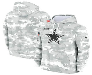 Youth Dallas Cowboys Arctic Camo 2024 Salute to Service Club Fleece Pullover Hoodie