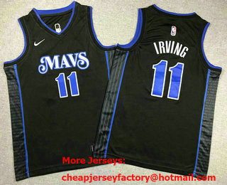 Youth Dallas Mavericks #11 Kyrie Irving Navy Blue 2023 City Icon Swingman Jersey