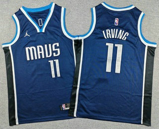 Youth Dallas Mavericks #11 Kyrie Irving Navy Icon Swingman Jersey