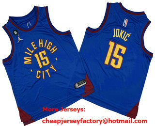 Youth Denver Nuggets #15 Nikola Jokic Blue Statement Icon Swingman Jersey