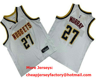 Youth Denver Nuggets #27 Jamal Murray White Icon Swingman Jersey