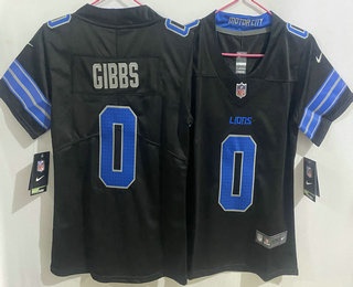 Youth Detroit Lions #0 Jahmyr Gibbs Limited Black Vapor Jersey
