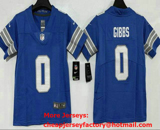 Youth Detroit Lions #0 Jahmyr Gibbs Limited Blue Vapor Jersey