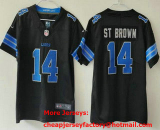 Youth Detroit Lions #14 Amon Ra St Brown Limited Black 2024 Vapor Jersey