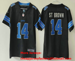 Youth Detroit Lions #14 Amon Ra St Brown Limited Black 2024 Vapor Jersey