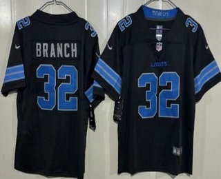 Youth Detroit Lions #32 Brian Branch Limited Black Vapor Jersey