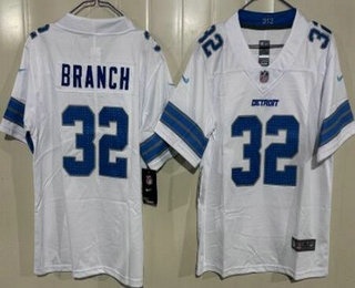 Youth Detroit Lions #32 Brian Branch Limited White Vapor Jersey