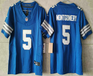 Youth Detroit Lions #5 David Montgomery Limited Blue FUSE Vapor Jersey