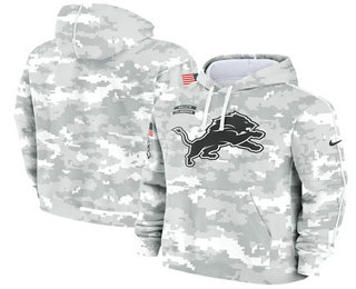 Youth Detroit Lions Arctic Camo 2024 Salute to Service Club Fleece Pullover Hoodie