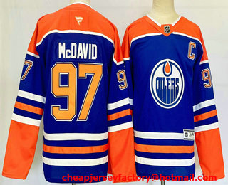 Youth Edmonton Oilers #97 Connor McDavid Royal 2024 Stitched Jersey