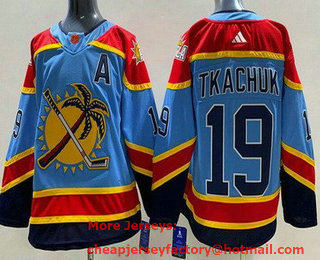Youth Florida Panthers #19 Matthew Tkachuk Blue 2022 Reverse Retro Authentic Jersey