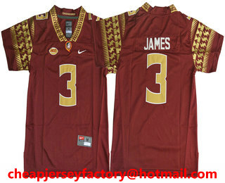 Youth Florida State Seminoles #3 Derwin James Red College Football Stitched Nike NCAA Jersey