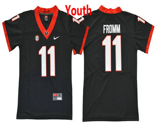 Youth Georgia Bulldogs #11 Jake Fromm Black Limited College Football Stitched Nike NCAA Jersey