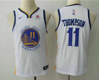 Youth Golden State Warriors #11 Klay Thompson White 2017-2018 Nike Swingman Rakuten Stitched NBA Jersey