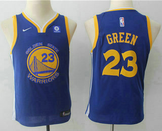 Youth Golden State Warriors #23 Draymond Green Blue 2017-2018 Nike Swingman Rakuten Stitched NBA Jersey