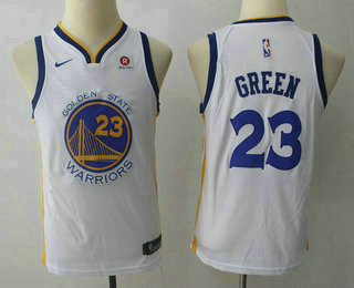 Youth Golden State Warriors #23 Draymond Green White 2017-2018 Nike Swingman Rakuten Stitched NBA Jersey