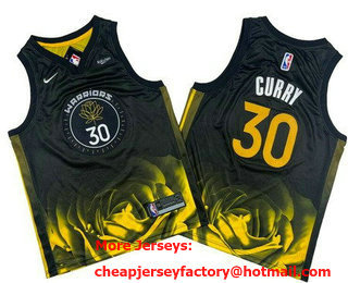 Youth Golden State Warriors #30 Stephen Curry Black City Icon Sponsor Swingman Jersey