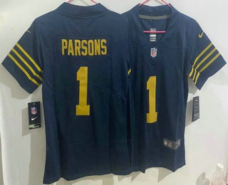 Youth Green Bay Packers #1 Micah Parsons Limited Navy Vapor Jersey