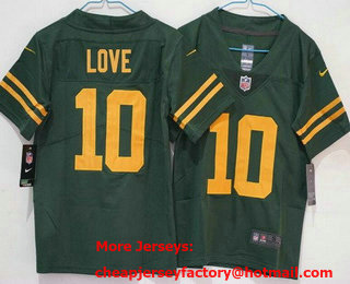 Youth Green Bay Packers #10 Jordan Love Limited Green Alternate Vapor Jersey