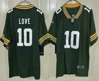 Youth Green Bay Packers #10 Jordan Love Limited Green Vapor Jersey
