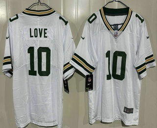 Youth Green Bay Packers #10 Jordan Love Limited White Vapor Jersey
